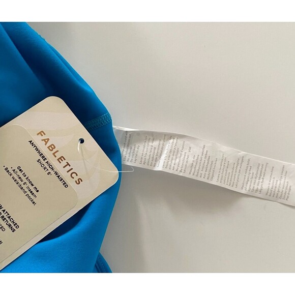 Fabletics Motion 365 Size 4X High-Waisted Blue Bike Shorts  6" Inseam - Picture 9 of 10